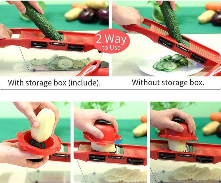 6-Blade Stainless Steel Vegetable Cutter