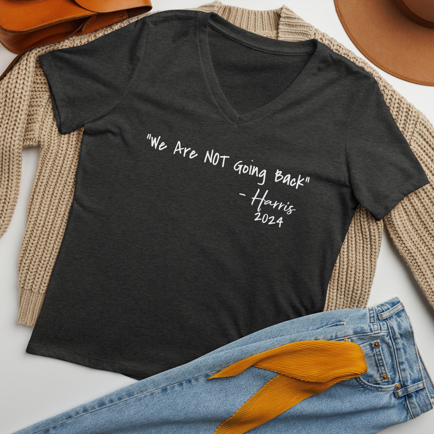 We are Not going back - Women’s relaxed v-neck t-shirt