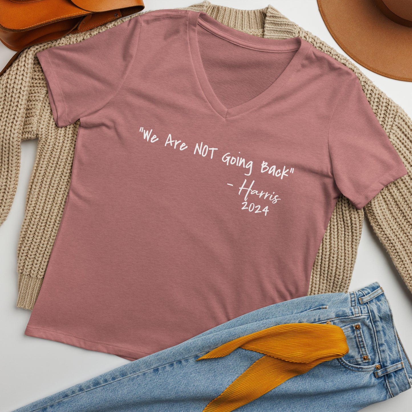 We are Not going back - Women’s relaxed v-neck t-shirt