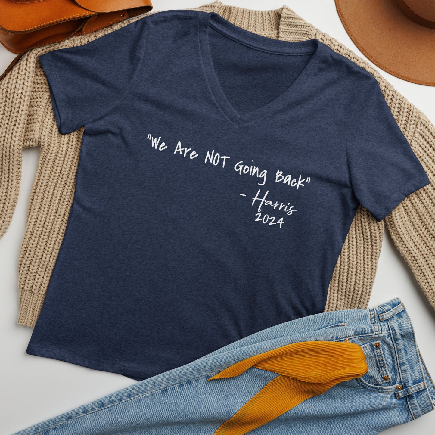 We are Not going back - Women’s relaxed v-neck t-shirt