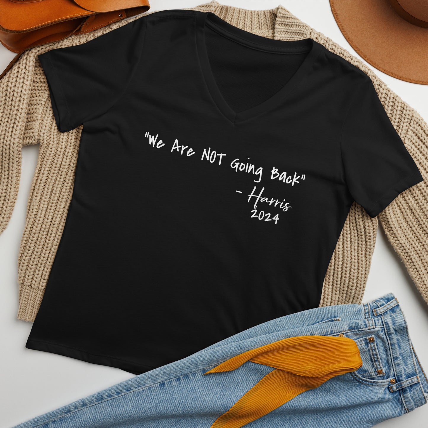 We are Not going back - Women’s relaxed v-neck t-shirt